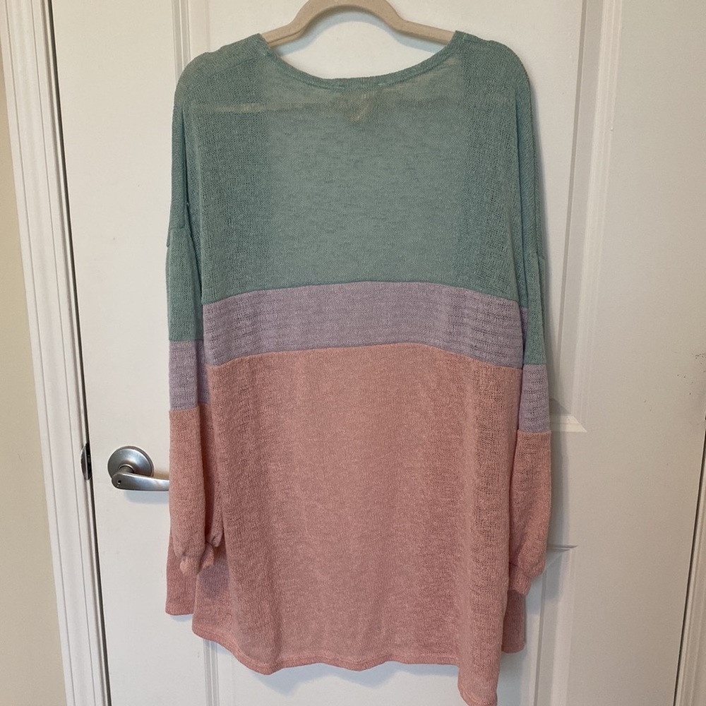 Color Block Long Cardigan - Picture 2 of 4